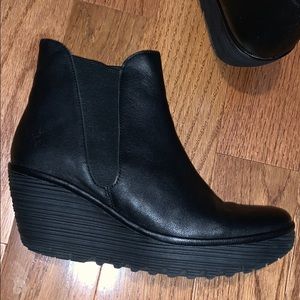 COPY - Fly London Black Wedge Booties